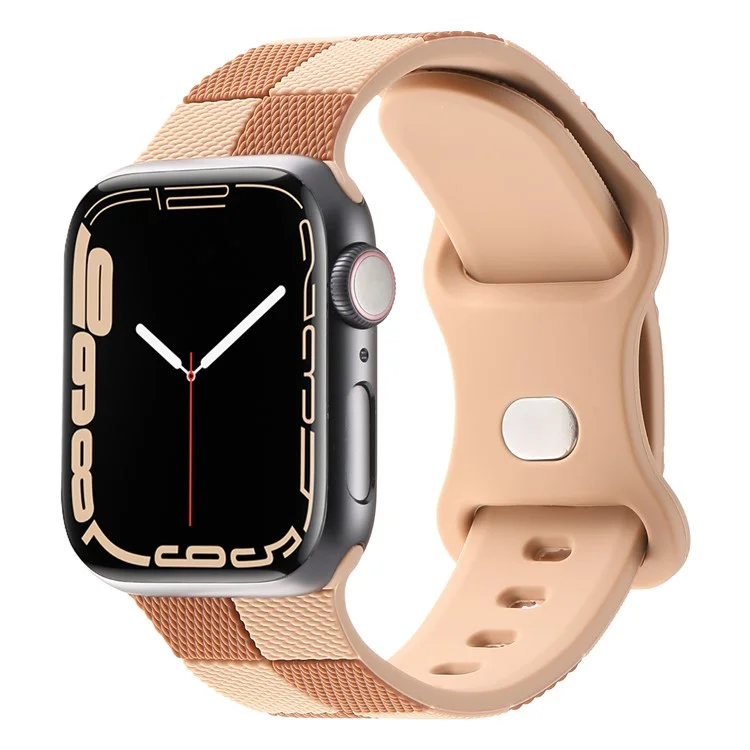 KALEBOL Armband für Apple Watch Series 10 46mm / Ultra 2 Ultra 49mm / 9 8 7 45mm / SE (2023) SE (2022) SE 6 5 4 44mm / 3 2 1 42mm Silikonband - Hellbraun