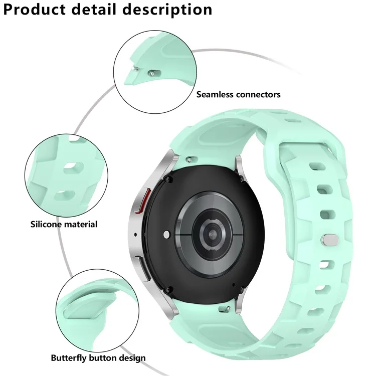 KALEBOL Silikon-Band für Samsung Galaxy Watch7 44mm / 40mm Verstellbares Uhrenarmband - Teal