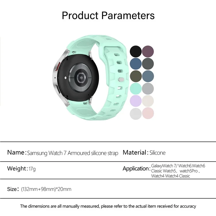 KALEBOL Silikon-Band für Samsung Galaxy Watch7 44mm / 40mm Verstellbares Uhrenarmband - Teal