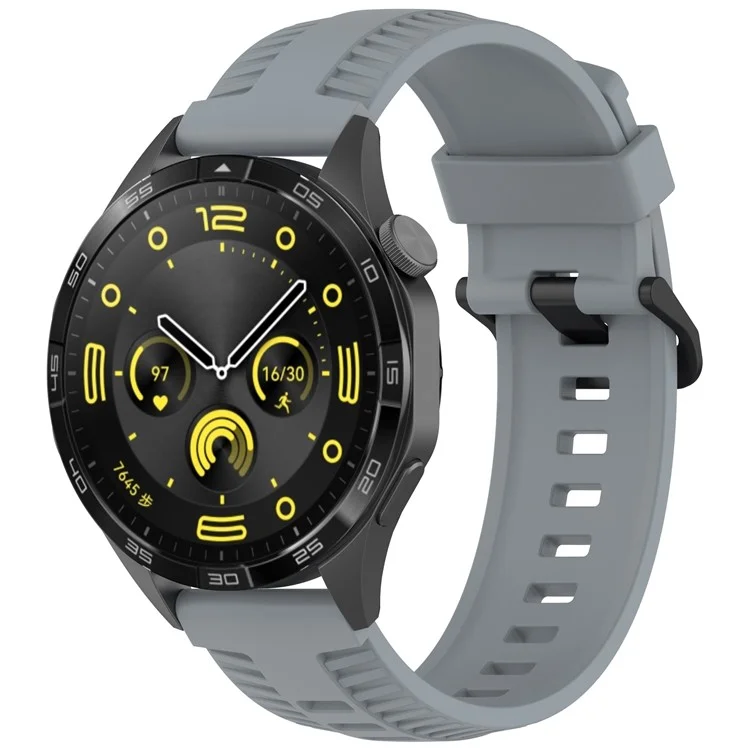 KALEBOL 20mm Watch Strap for Huawei Watch GT 3 42mm / GT 3 Pro 43mm Tire Texture Silicone Wrist Band - Grey