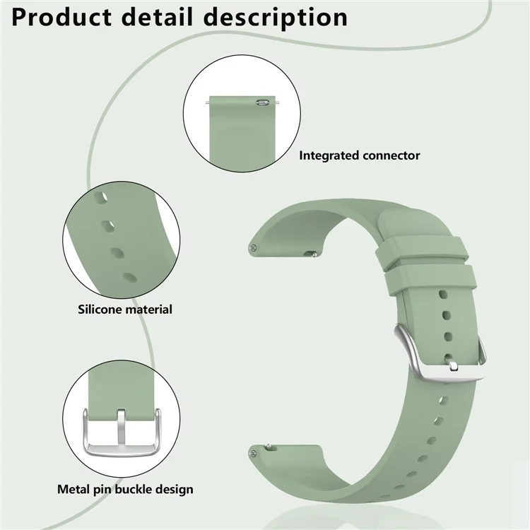 KALEBOL 22mm Bracelet en Silicone pour Huawei Watch 4 / 4 Pro / GT 4 46mm Montre Ronde - Vert Lac Givré