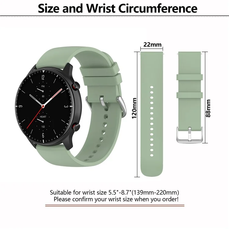 KALEBOL 22mm Bracelet en Silicone pour Huawei Watch 4 / 4 Pro / GT 4 46mm Montre Ronde - Vert Lac Givré