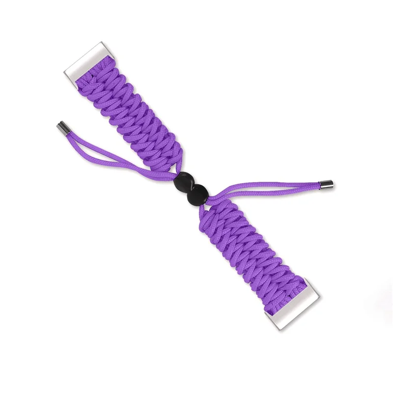 New Style Fashionable Braided Rope Adjustable Watchband Replacement for Fitbit Charge 3/4 - Purple