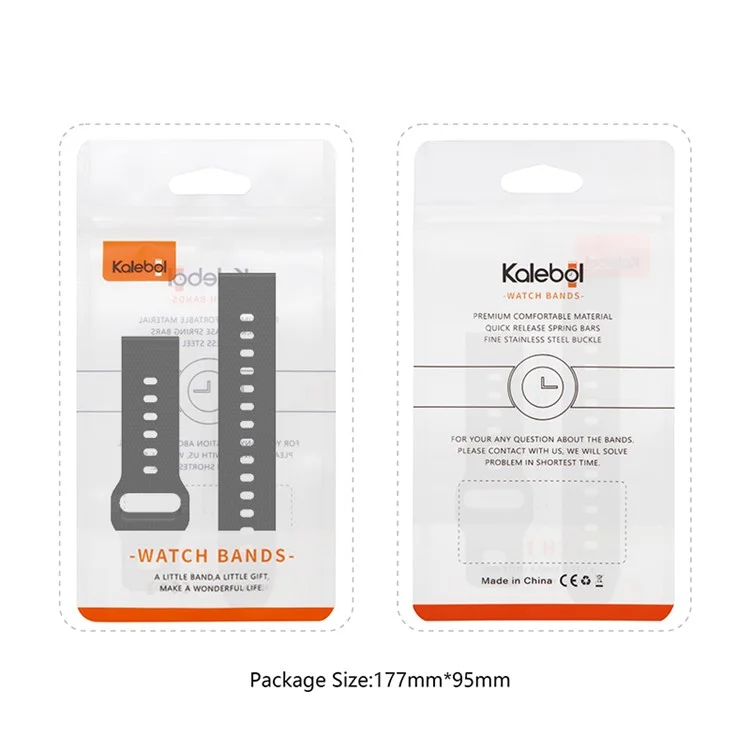 KALEBOL 20mm Sangle pour Montre Huawei Watch GT 3 42mm / GT 3 Pro 43mm Dots Silicone Watch Band - Noir