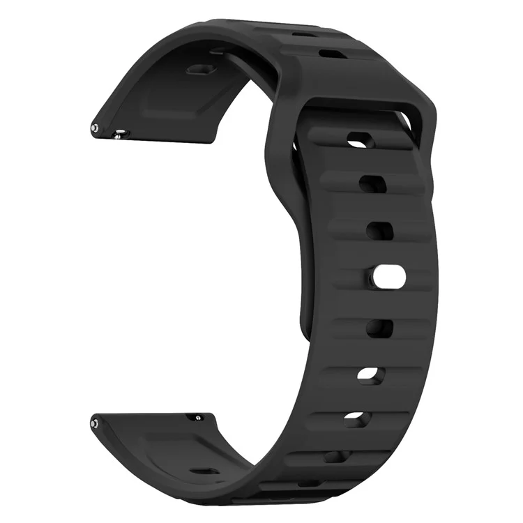 KALEBOL 20mm Bracelete de Silicone para Huawei Watch GT 3 42mm / GT 3 Pro 43mm Desenho de Onda - Preto