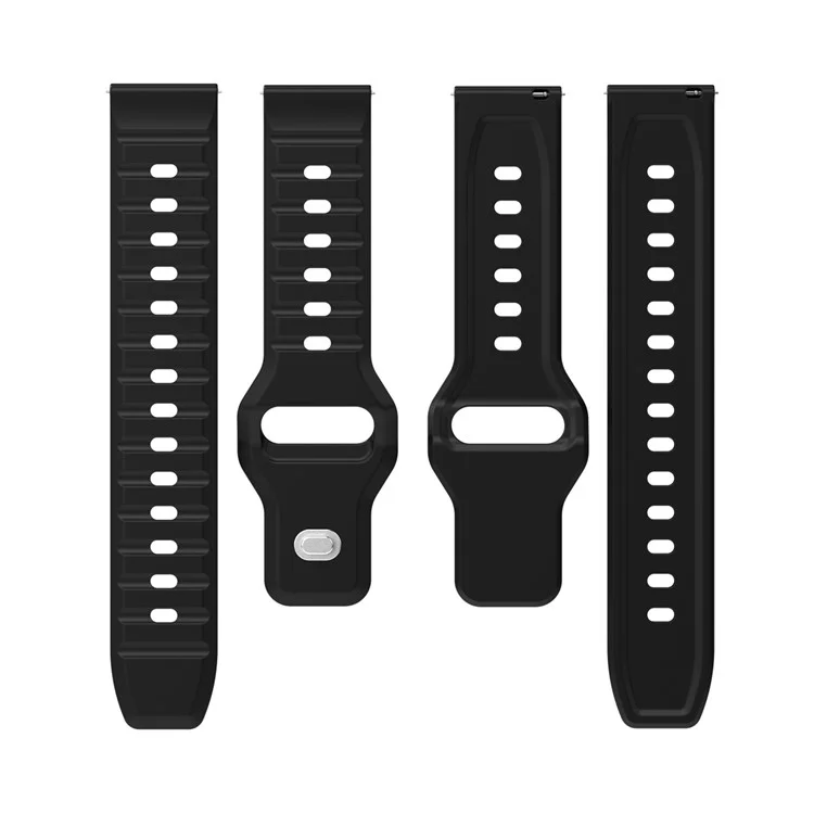KALEBOL 20mm Bracelete de Silicone para Huawei Watch GT 3 42mm / GT 3 Pro 43mm Desenho de Onda - Preto