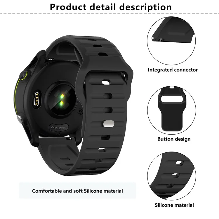 KALEBOL 20mm Bracelete de Silicone para Huawei Watch GT 3 42mm / GT 3 Pro 43mm Desenho de Onda - Preto