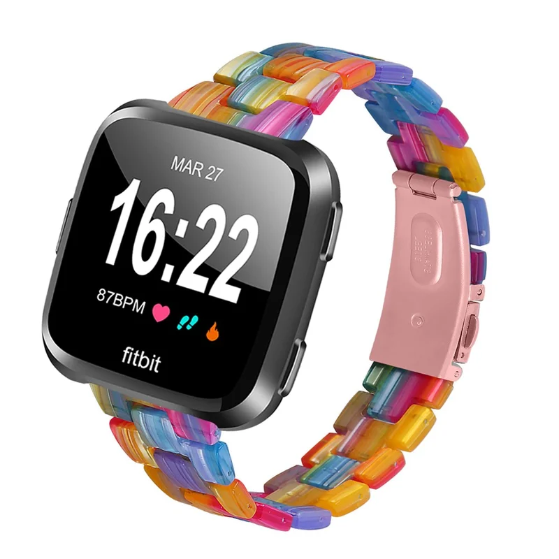 Sostituzione Variopinta Del Peso Leggero Per Fitbit Versa / Versa 2 / Versa Lite Resin Watch Band - Multicolore