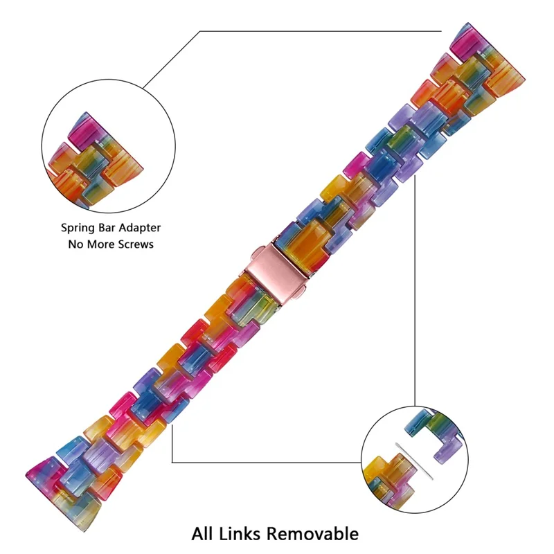 Sostituzione Variopinta Del Peso Leggero Per Fitbit Versa / Versa 2 / Versa Lite Resin Watch Band - Multicolore
