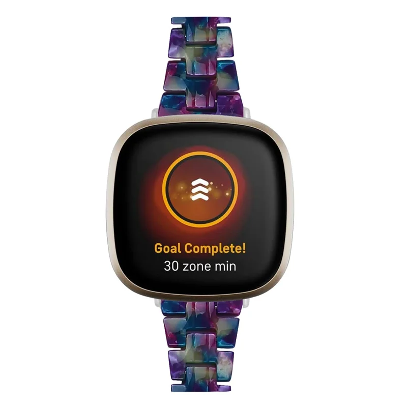 Resin Watch Band Light Weight Colorful Replacement for Fitbit Versa 3/Sense - Purple Green