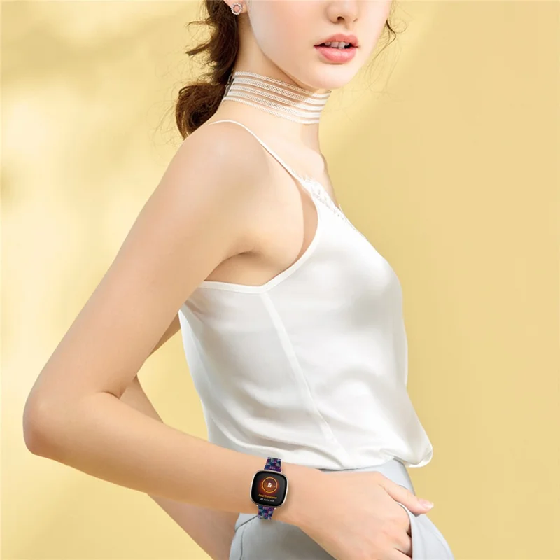 Resin Watch Band Light Weight Colorful Replacement for Fitbit Versa 3/Sense - Purple Green