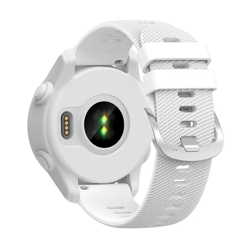 Für Garmin Forerunner 255 / Forerunner 265 Cross-Texture Silikon-Band mit Uhrengehäuse - Weiß