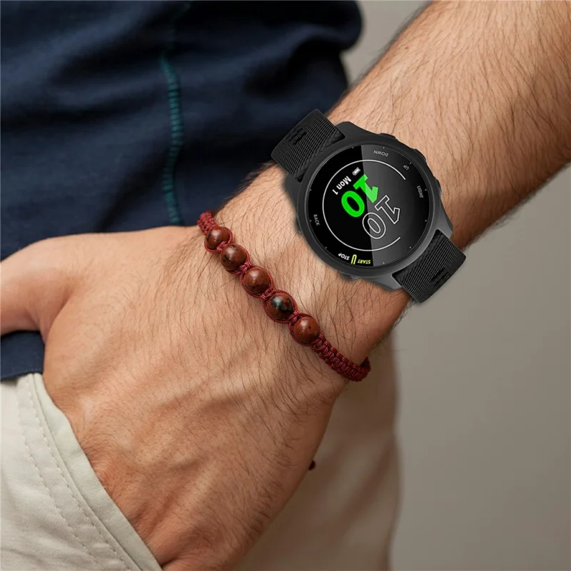 Für Garmin Forerunner 255 / Forerunner 265 Cross-Texture Silikon-Band mit Uhrengehäuse - Weiß