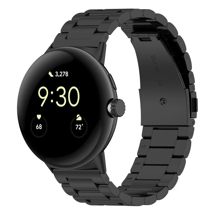 Für Google Pixel Watch 3 41mm / Watch 2 / Pixel Watch Strap Replacement Edelstahlarmband - Schwarz