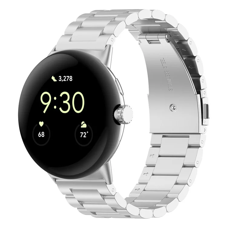 For Google Pixel Watch 3 41mm / Watch 2 / Pixel Watch Strap Replacement Stainless Steel Watch Band - Silver