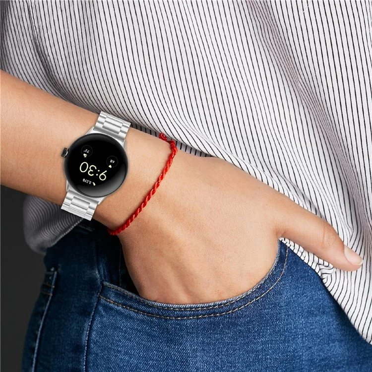 For Google Pixel Watch 3 41mm / Watch 2 / Pixel Watch Strap Replacement Stainless Steel Watch Band - Silver