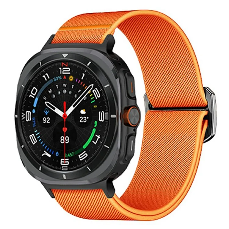 For Samsung Galaxy Watch Ultra 47mm Nylon Strap Elastic Replacement Watch Band - Orange