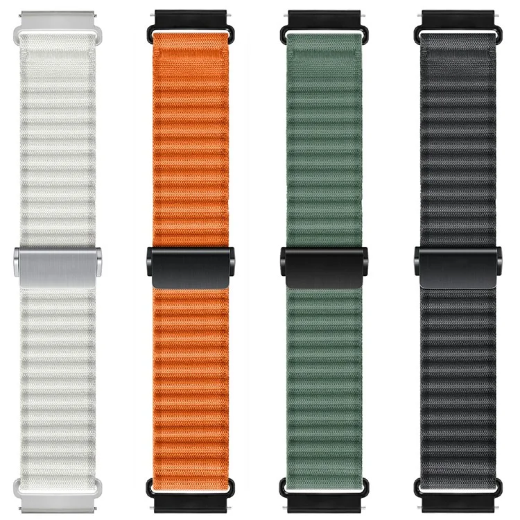 Para Huawei Watch GT 4 41mm / Garmin Venu 3S Watch Strap 18mm Wave Design Nylon Wrist Band - Laranja
