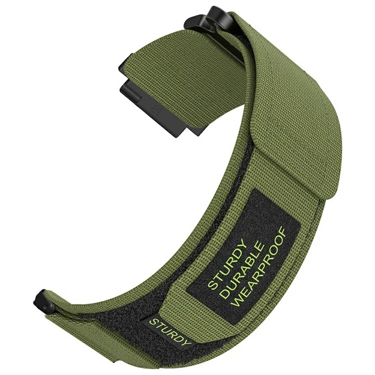 Para Huawei Watch GT 4 41mm / Garmin Venu 3S Correa de Reloj de Nylon 18mm Cierre de Bucle - Verde Ejército
