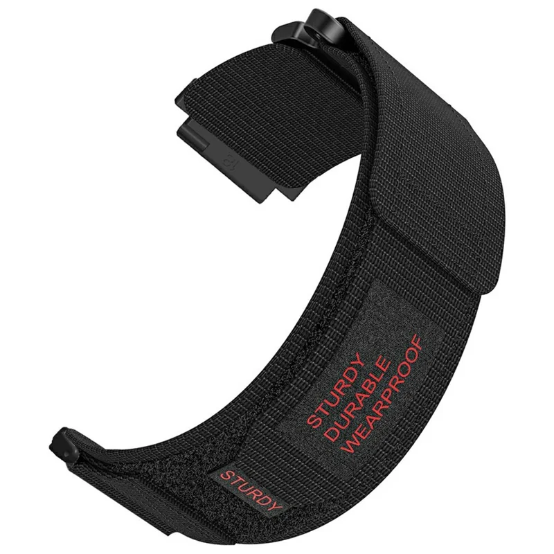 For Huawei Watch GT 4 41mm / Garmin Venu 3S Nylon Watch Band 18mm Loop Fastener Strap - Black