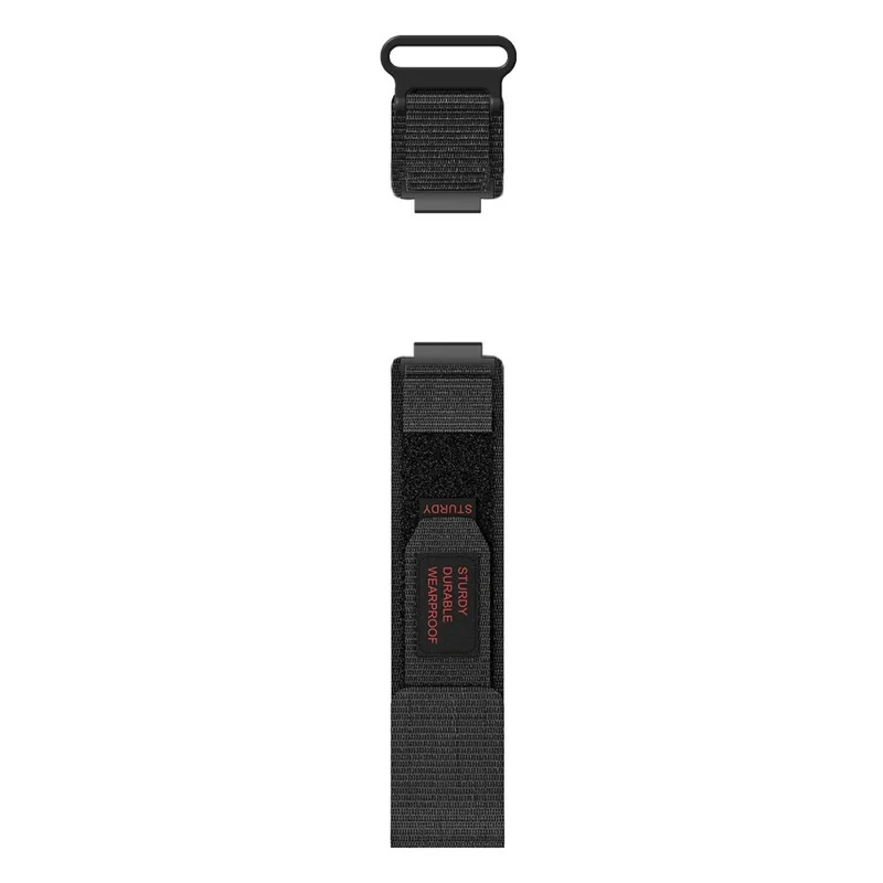 For Huawei Watch GT 4 41mm / Garmin Venu 3S Nylon Watch Band 18mm Loop Fastener Strap - Black