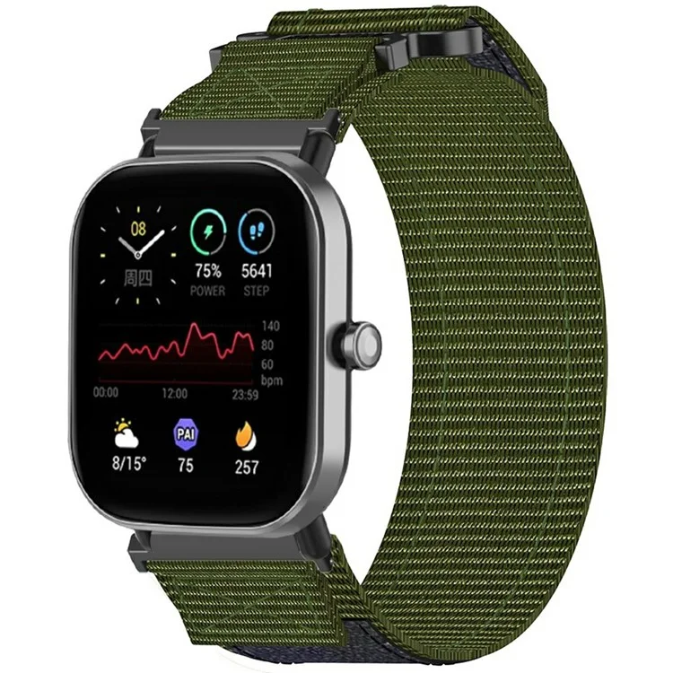 20mm Nylon-Armband für Samsung Galaxy Watch FE 40mm / Watch7 44mm / 40mm Loop Verschlussriemen - Army Green