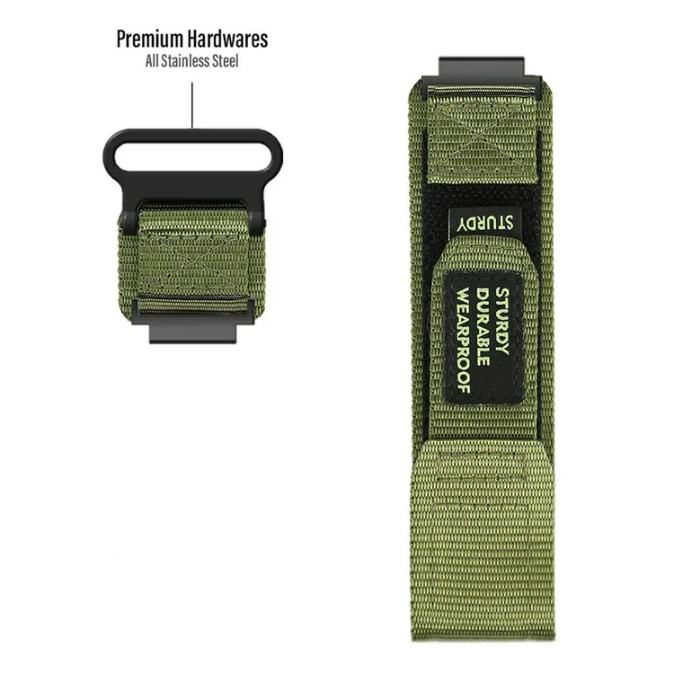 20mm Nylon-Armband für Samsung Galaxy Watch FE 40mm / Watch7 44mm / 40mm Loop Verschlussriemen - Army Green
