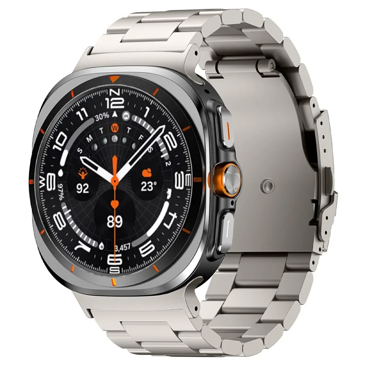 For Samsung Galaxy Watch Ultra 47mm Watch Band Titanium Alloy Three-Bead Wrist Strap - Titanium