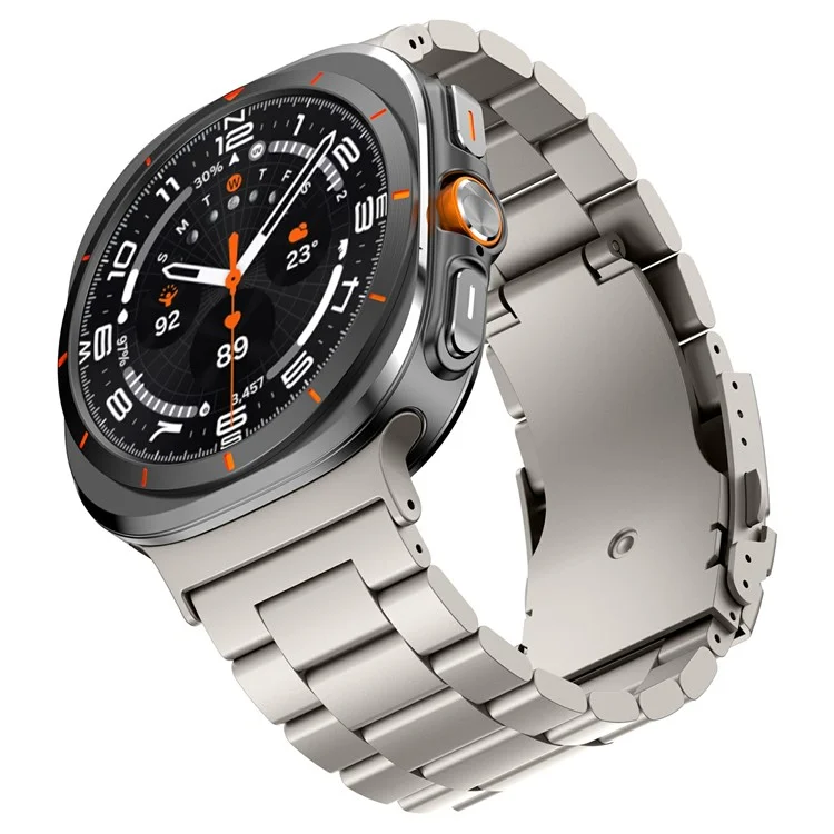 For Samsung Galaxy Watch Ultra 47mm Watch Band Titanium Alloy Three-Bead Wrist Strap - Titanium