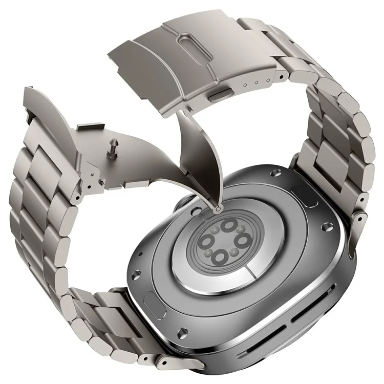 For Samsung Galaxy Watch Ultra 47mm Watch Band Titanium Alloy Three-Bead Wrist Strap - Titanium