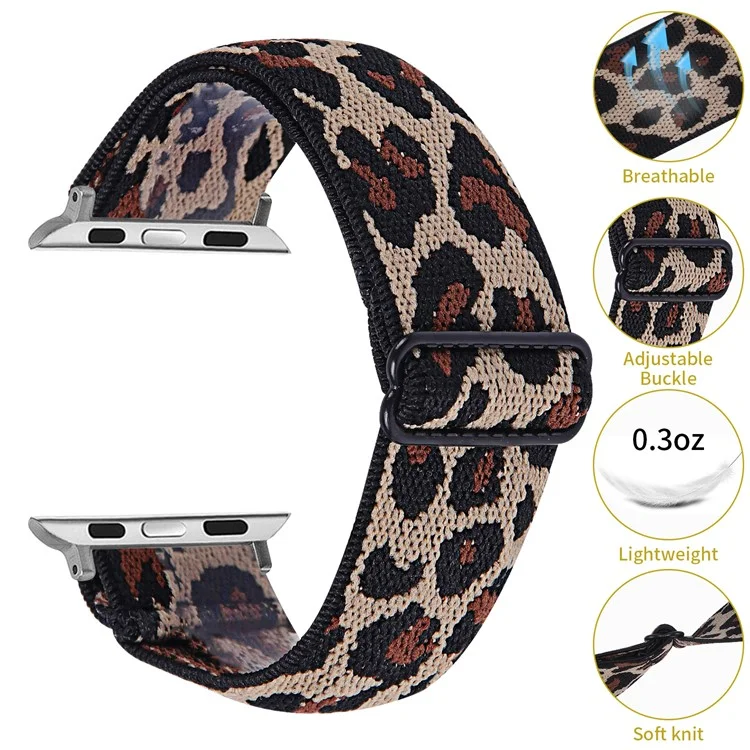 Elastic Nylon Band Watch Strap Replacement for Watch Ultra 49mm / Ultra 2 49mm / Series 9 45mm / SE (2023) 44mm / Series 8 / 7 45mm / Series 6 / 5 / 4 / SE / SE (2022) 44m / Series 3 / 2 / 1 42mm - Style C