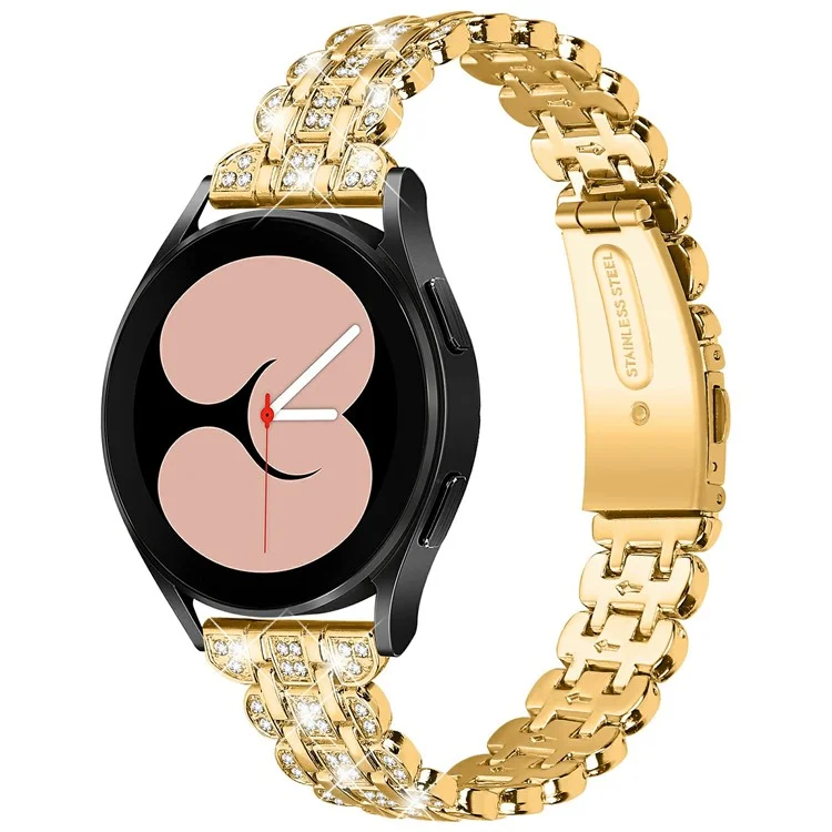 Für Samsung Galaxy Watch7 44mm / 40mm Uhrenarmband mit Rhinestone-Verzierung, Smartwatch-Armband - Gold