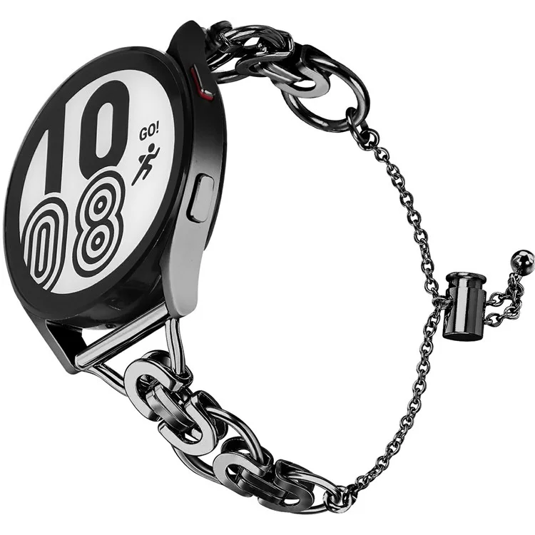 For Samsung Galaxy Watch7 44mm / 40mm Smart Watch Band Single Chain Style Metal Bracelet - Black