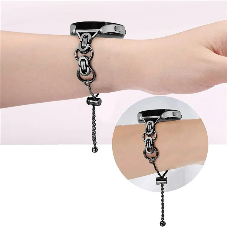 For Samsung Galaxy Watch7 44mm / 40mm Smart Watch Band Single Chain Style Metal Bracelet - Black