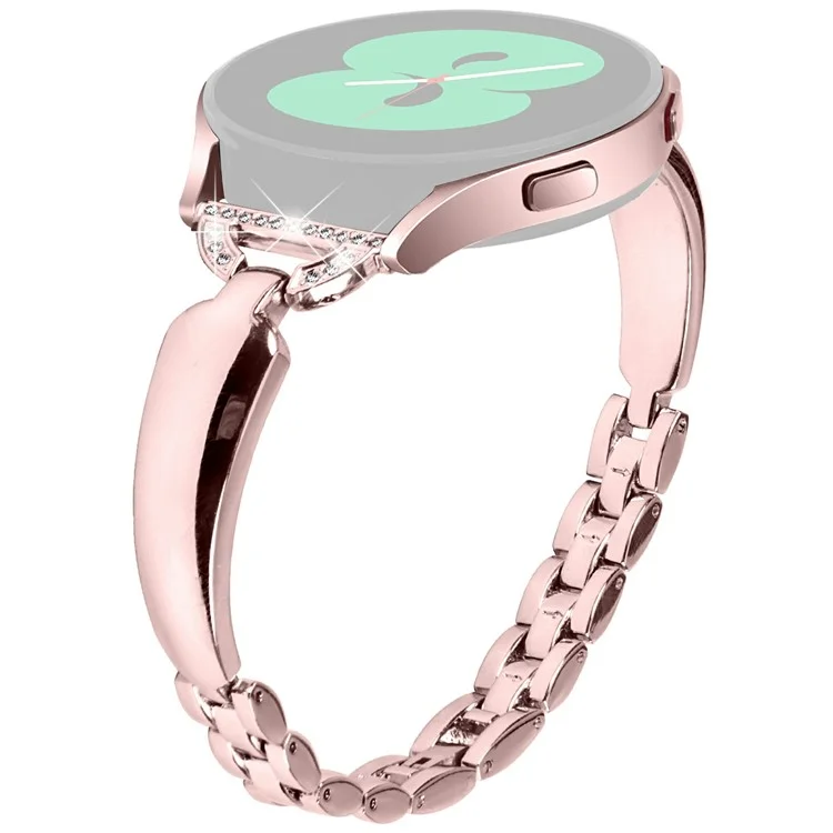 Cinturino per orologio per Samsung Galaxy Watch7 44mm / 40mm Cinturino di ricambio a forma di D con decorazione di strass in lega - rosa
