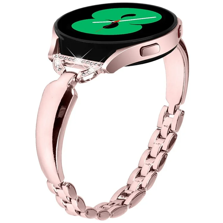 Cinturino per orologio per Samsung Galaxy Watch7 44mm / 40mm Cinturino di ricambio a forma di D con decorazione di strass in lega - rosa