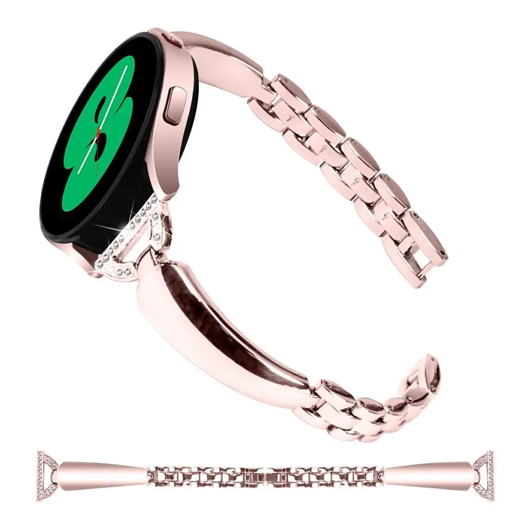 Cinturino per orologio per Samsung Galaxy Watch7 44mm / 40mm Cinturino di ricambio a forma di D con decorazione di strass in lega - rosa