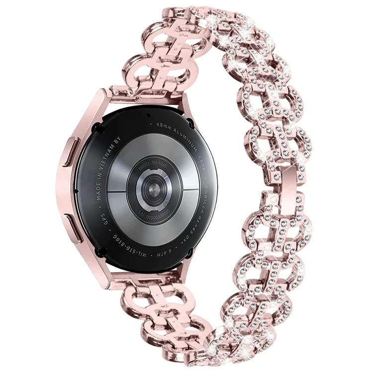 Pour Samsung Galaxy Watch7 44mm / 40mm Bracelet en alliage de forme gourde Bling Watch Strap Bracelet de remplacement - Rose