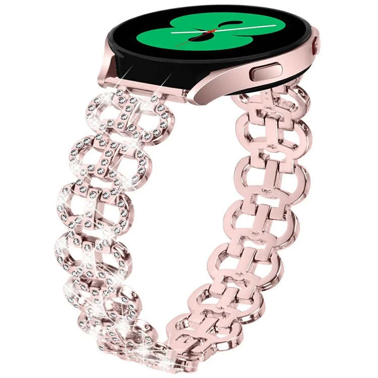 Pour Samsung Galaxy Watch7 44mm / 40mm Bracelet en alliage de forme gourde Bling Watch Strap Bracelet de remplacement - Rose
