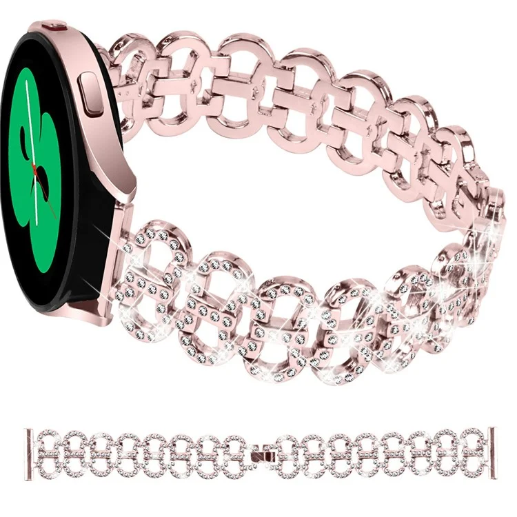 Pour Samsung Galaxy Watch7 44mm / 40mm Bracelet en alliage de forme gourde Bling Watch Strap Bracelet de remplacement - Rose