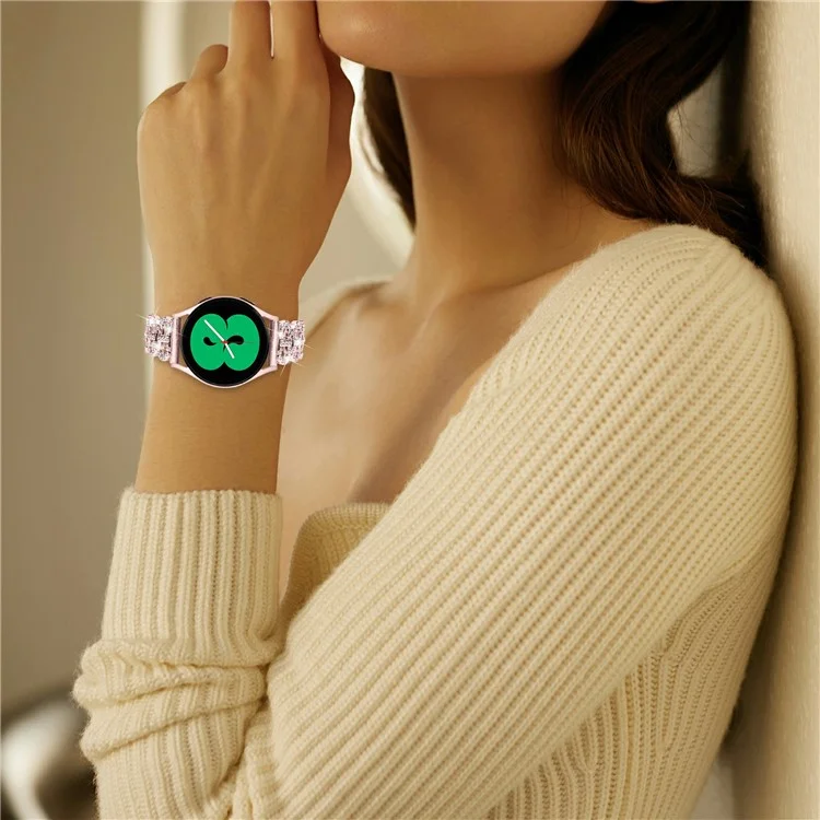Pour Samsung Galaxy Watch7 44mm / 40mm Bracelet en alliage de forme gourde Bling Watch Strap Bracelet de remplacement - Rose