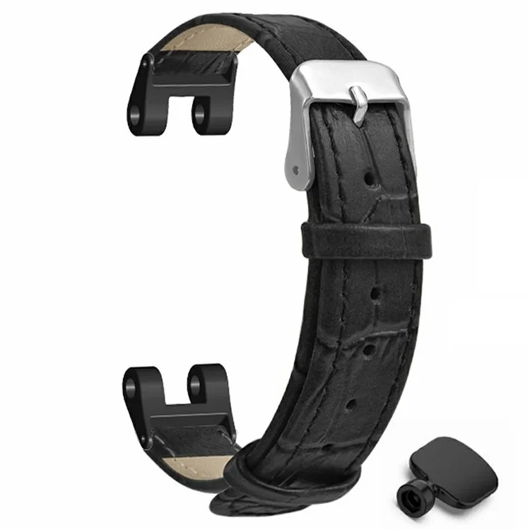 Per Garmin Lily Watch Band Bamboo Texture PU Leather Adjustable Strap - Nero