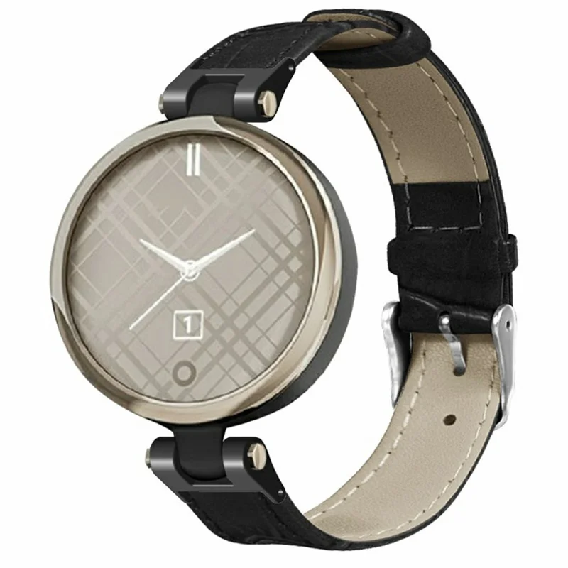 Per Garmin Lily Watch Band Bamboo Texture PU Leather Adjustable Strap - Nero