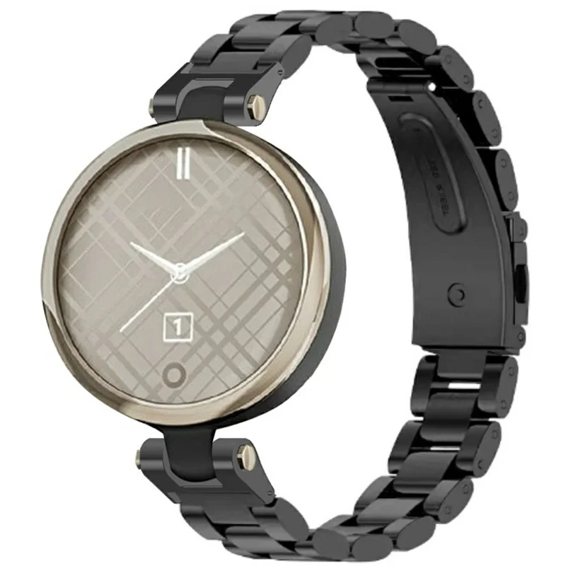 Para Garmin Lily Watch Band Three Bead Solid Stainless Steel Replacement Strap - Preto