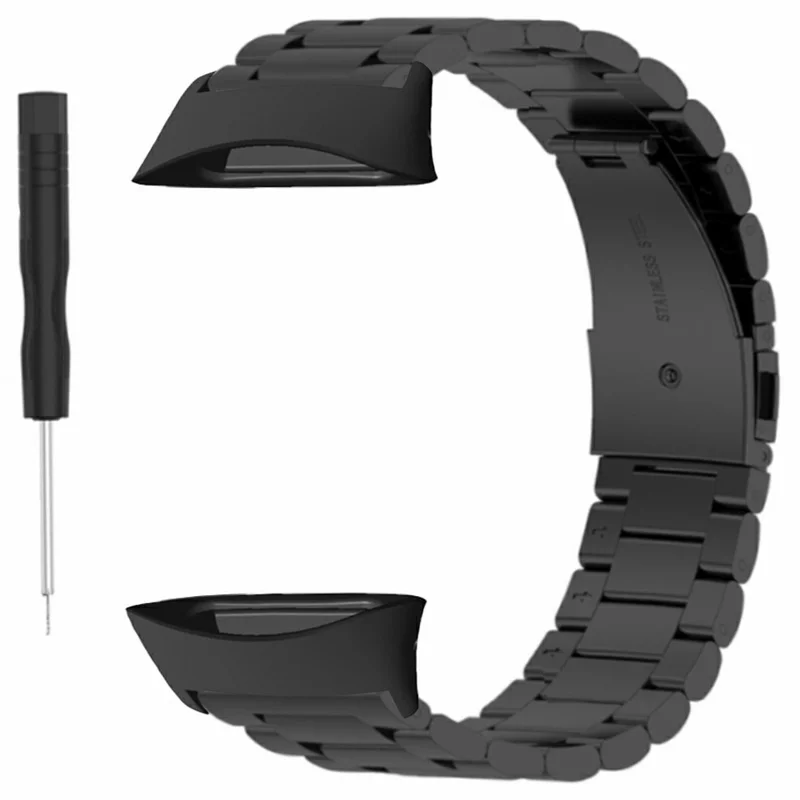 Per Polar Vantage Cinturino Orologio Tre Perline Acciaio Inossidabile Solido Cinturino di Ricambio - Nero
