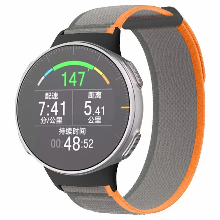 Para Polar Vantage Watch Correa de Nailon Bucle Ajustable Banda de Muñeca - Naranja+Gris