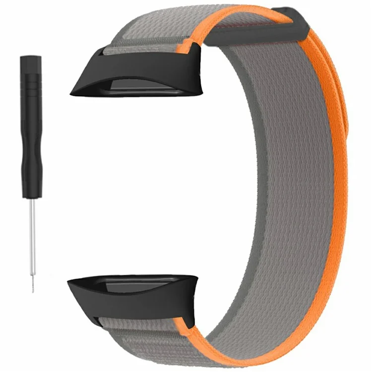 Para Polar Vantage Watch Correa de Nailon Bucle Ajustable Banda de Muñeca - Naranja+Gris