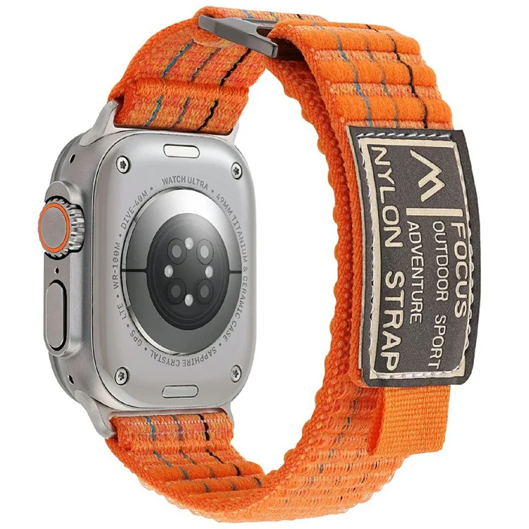 For Apple Watch Series 10 42mm  /  9 8 7 41mm  /  SE (2023) SE (2022) SE 6 5 4 40mm  /  3 2 1 38mm Nylon Loop Watch Strap - Orange