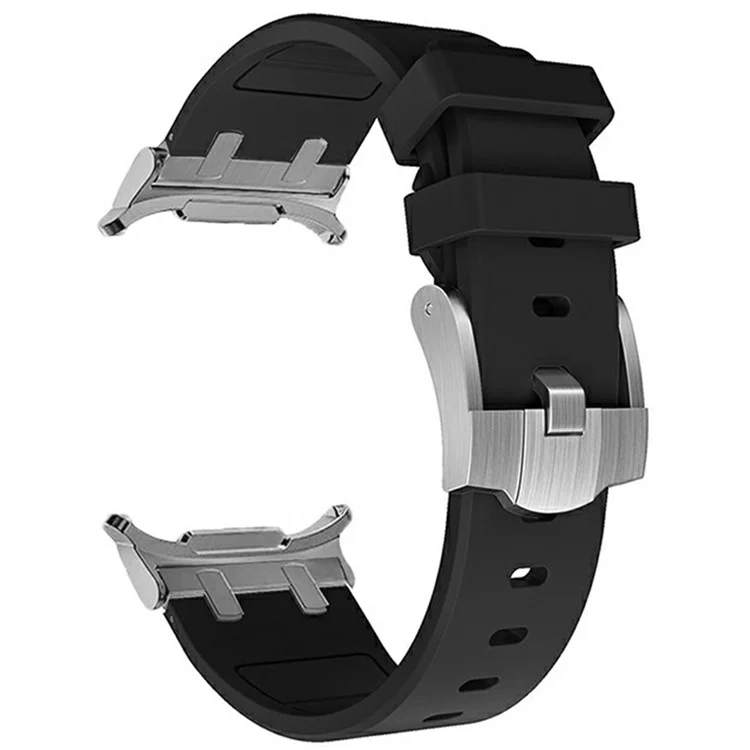 Per Samsung Galaxy Watch Ultra 47mm Cinturino dell'orologio di ricambio Cinturino in silicone per orologio - Argento+Nero