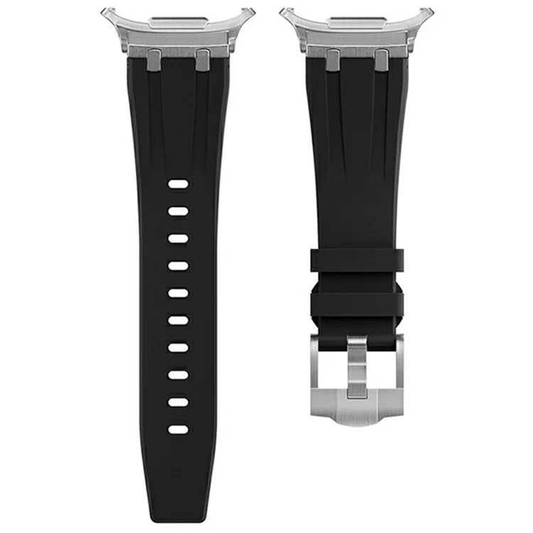 Per Samsung Galaxy Watch Ultra 47mm Cinturino dell'orologio di ricambio Cinturino in silicone per orologio - Argento+Nero